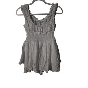 Urban Outfitters Rosie Smocked Tiered Ruffle Romper Size Small